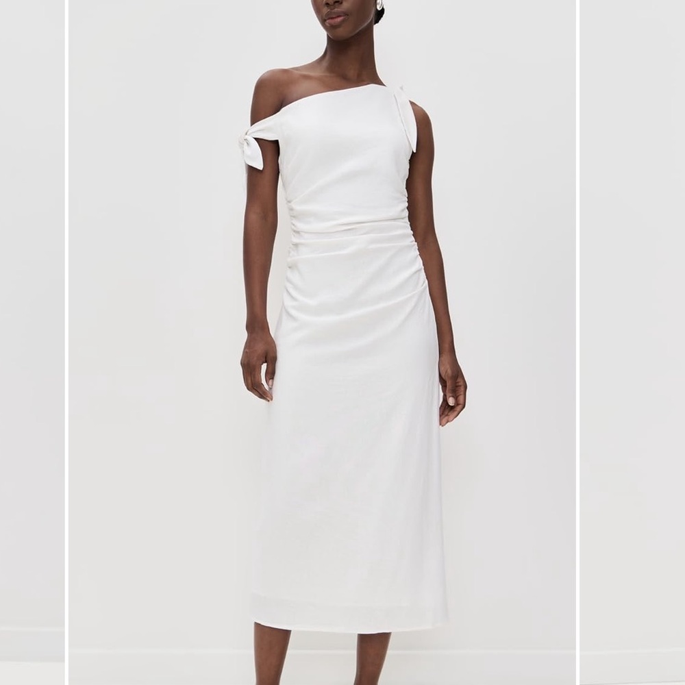 NWT WAYF Cleo Tied Shoulder Midi Dress